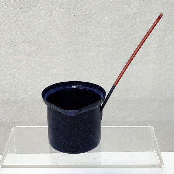 Cinsa Metal Enamel Ladle Dipping Milk or Butter Warmer Ladle Pour Spout & Handle - Picture 1 of 8